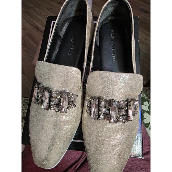 Karl Lagerfeld Paris Bri Loafer Flats Slip On Shoes Cream Rhinestone Womens 10 M - Picture 5 of 16